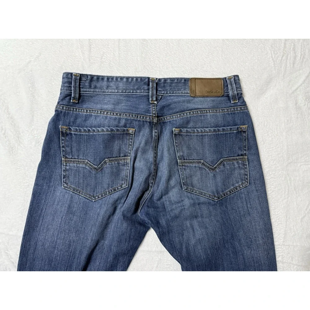 Diesel Larkee Mens 33x31 Regular‎ Fit Straight Blue Denim Jeans